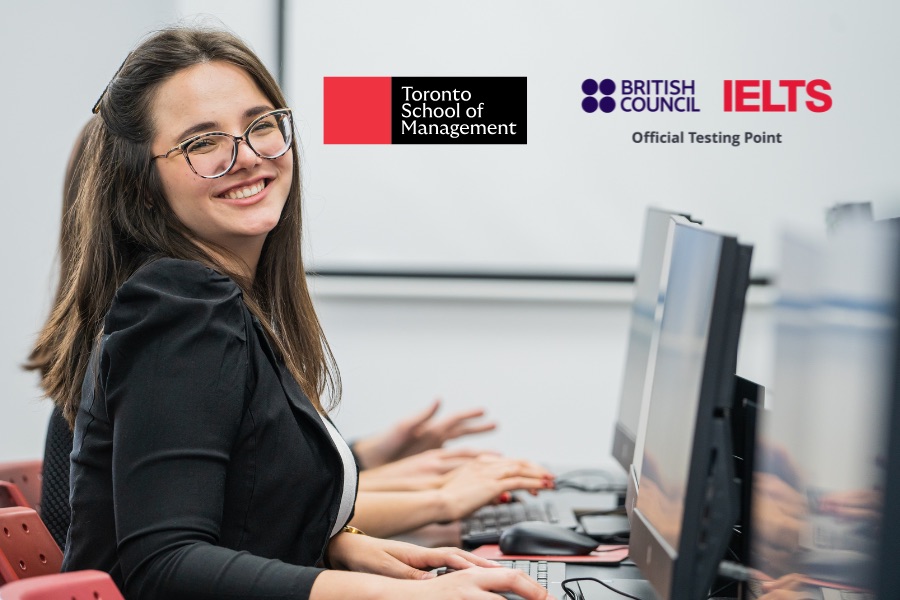 Student smiling at the testing center